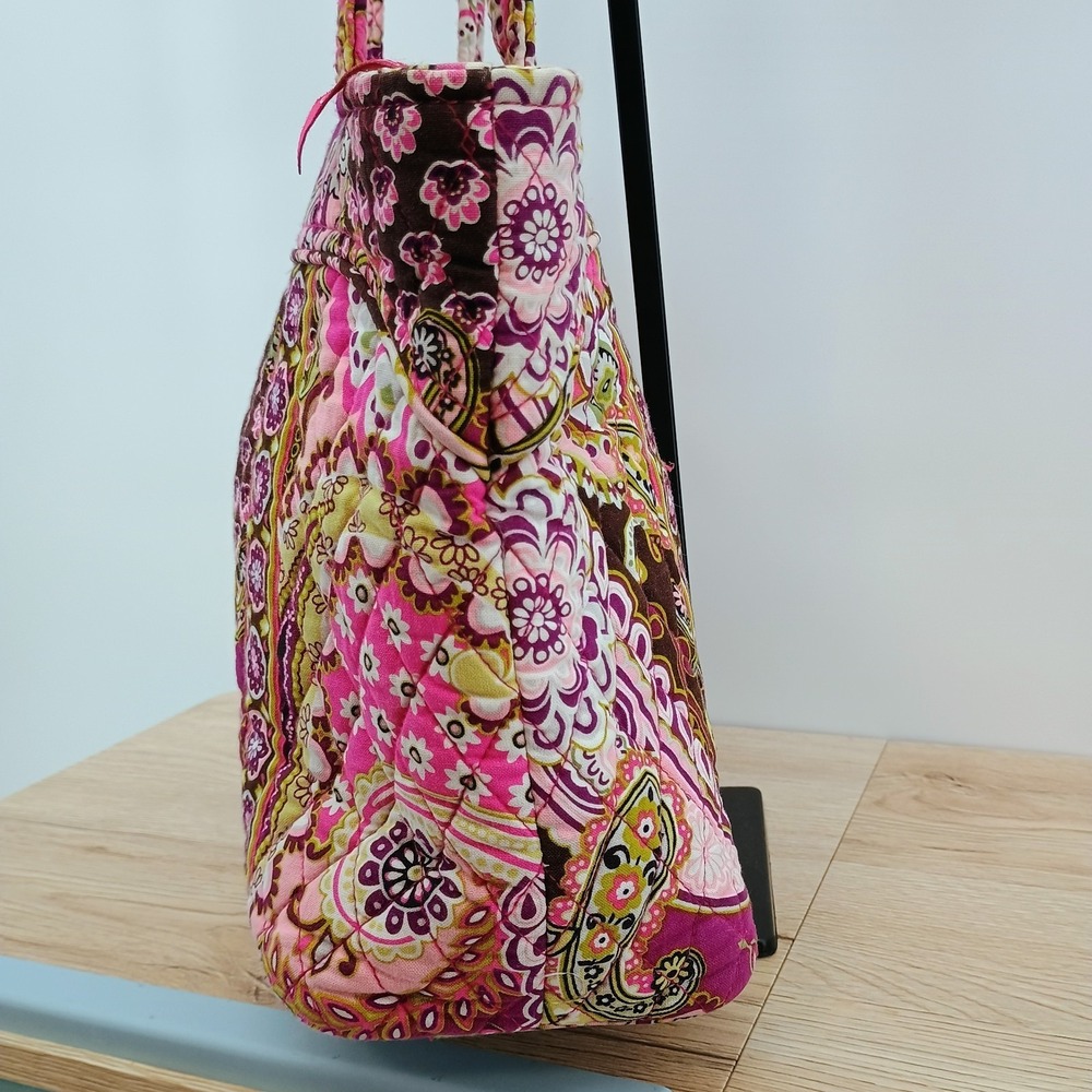 Vera Bradley Tote Shoulder Bag Very Berry Paisley Quilted Cotton Medium Pink - Picture 5 of 12